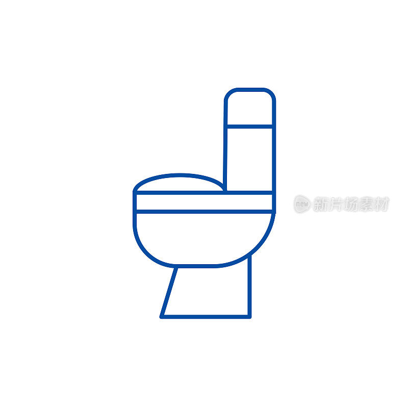 Toilet line icon concept. Toilet flat  vector symbol, sign, outline illustration.